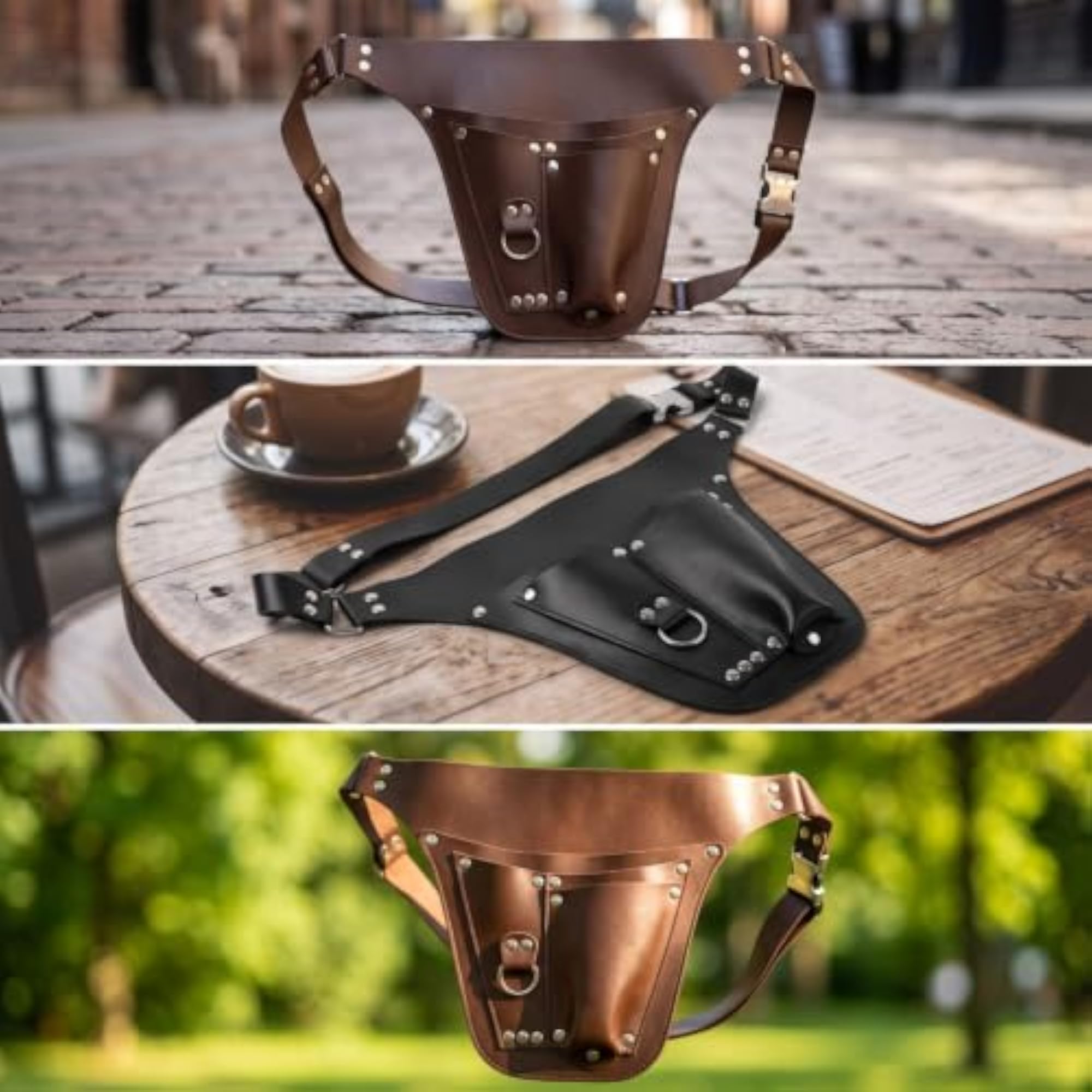 Utilitarian Waist Bag with Adjustable Strap, Edgy Inspired